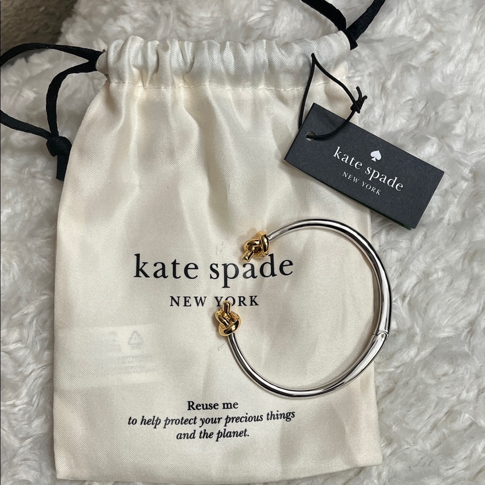 kate spade Two-Tone Knot Open Bangle Bracelet